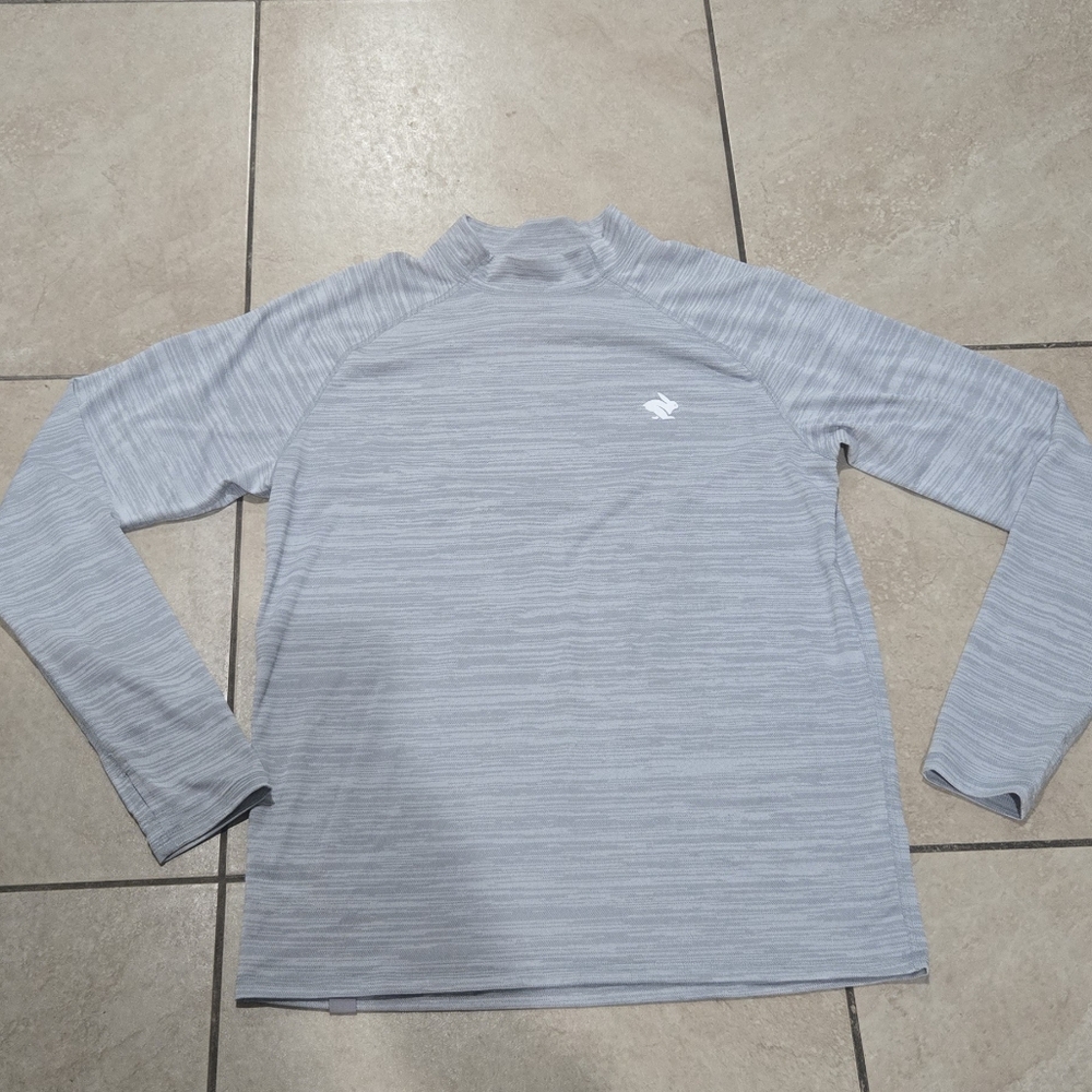 Rabbit Running Gray Long Sleeve Mens Shirt